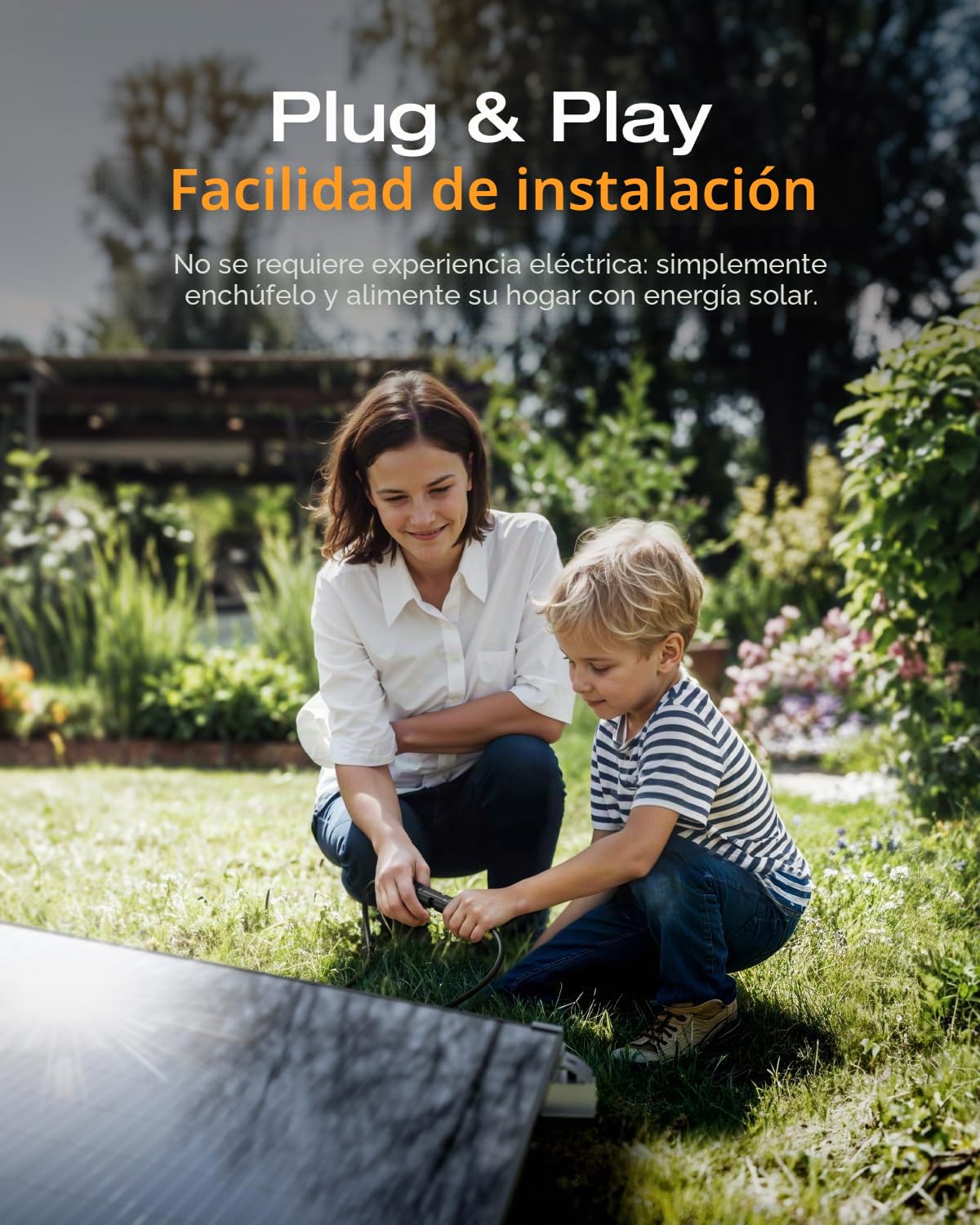 Solarway 880Wp / 800W Central Eléctrica Balcón Completo - Inverter EcoFlow Stream 800W - Sistema Solar Completo - Módulos Bifaciales Black 440W & EcoFlow & Accesorios