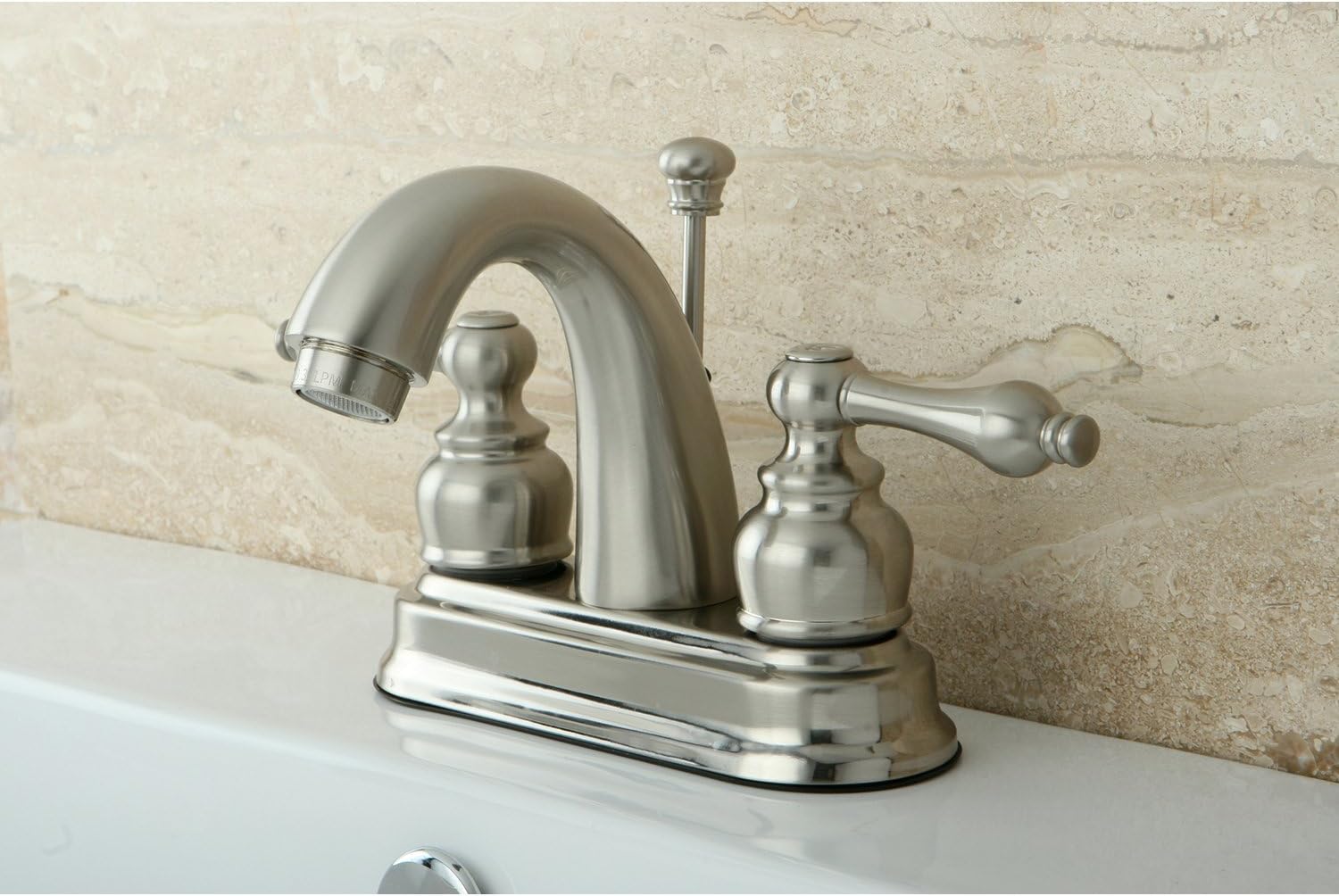 Elements of Design EB5618AL Chicago 4" Centerset Lavatory Faucet with Retail Pop-Up, 3-5/8" in Spout Reach, Brushed Nickel