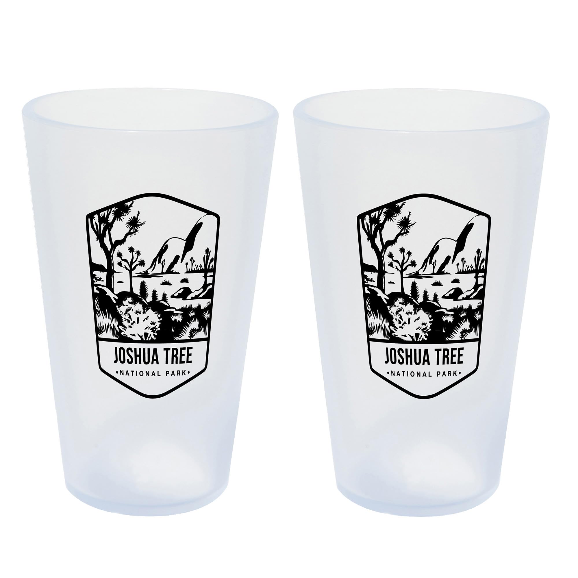 SilipintJoshua Tree National Park Pint Glasses: 16oz: 2 Pack - Themed Icicle Silicone Cups, Unbreakable, Dishwasher-Microwave-Freezer-Oven Safe