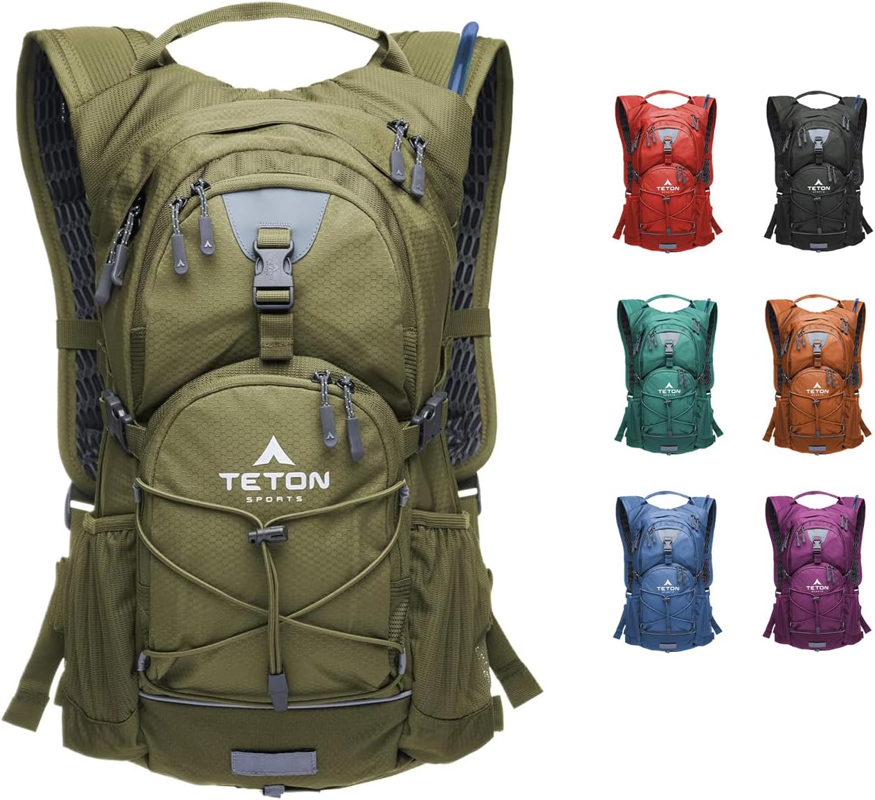 TETON Sports 18L, 22L Oasis Hydration Backpacks– Hydration Backpack for Hiking, Running, Cycling, Biking, Hydration Bladder Included – Plus a Sewn-in Rain Cover