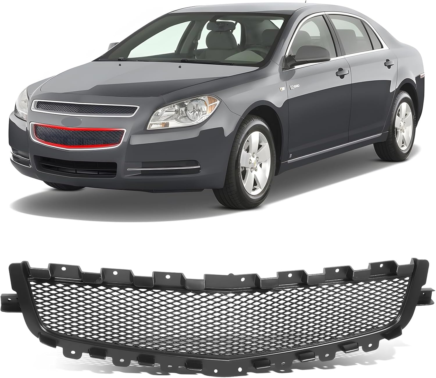 CarPartsDepot Front Grille Insert Center Compatible With Chevrolet 2008-2012 Malibu GM1200600 25784042