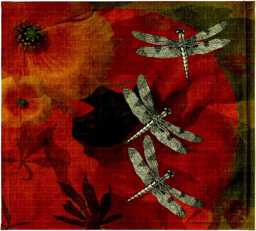 3dRose Poppies and Dragonflies 22x30 Bath Hand Pool Towel