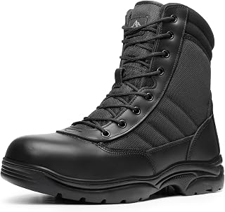 NORTIV 8 Men's Steel Toe Work Boots TROOPER-STL: Slip-Resistant Safety Boots for Construction, Industrial & Military, ASTM F2413-18