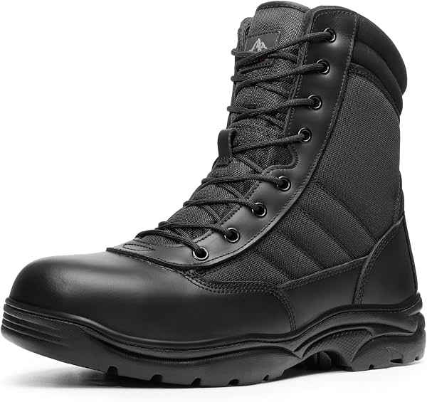 Botas de trabajo con punta de acero y cremallera lateral para hombre