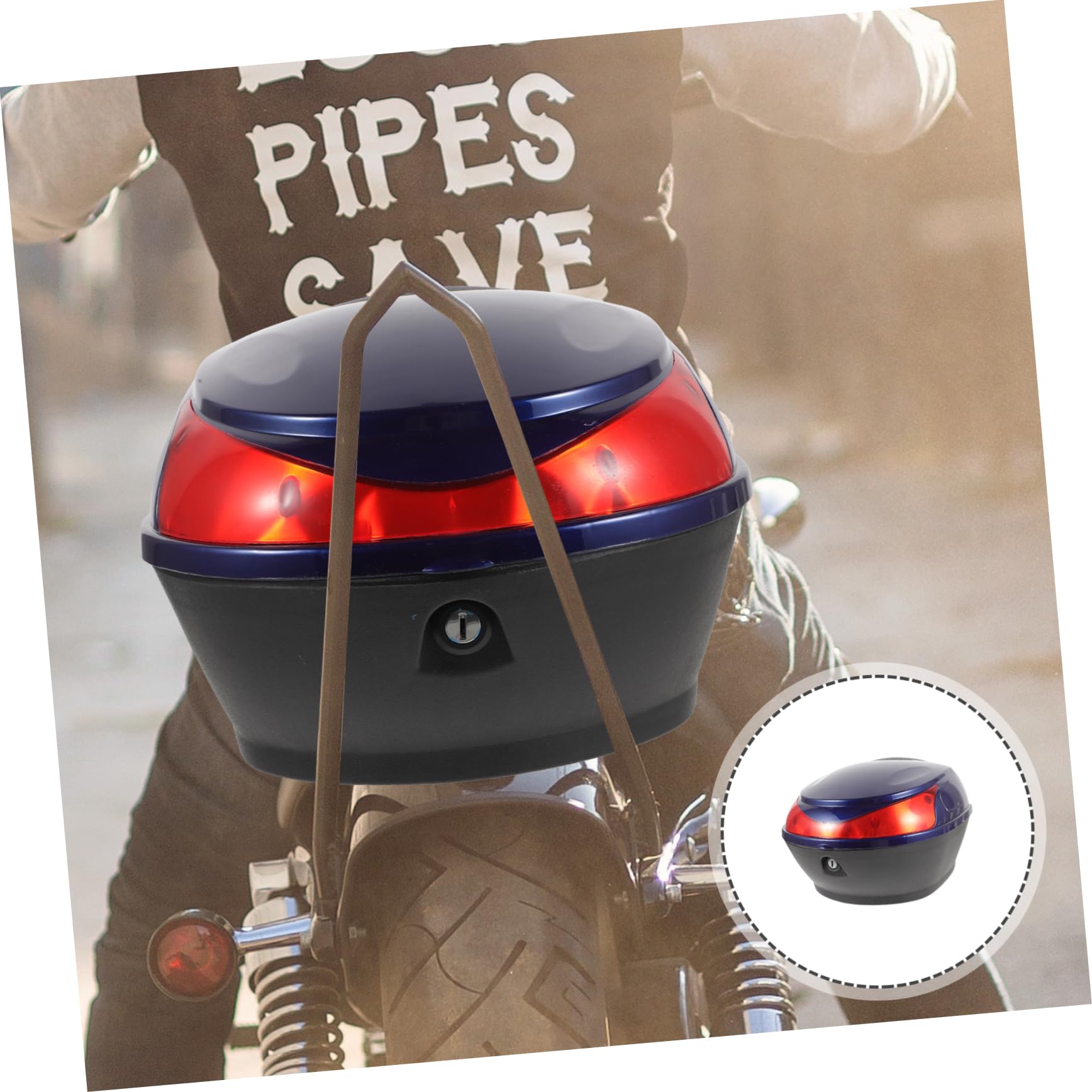 Ciieeo Top Case Bleu Coffre Arrière Scooter Coffre De Rangement Installation Facile Capacité De Stockage