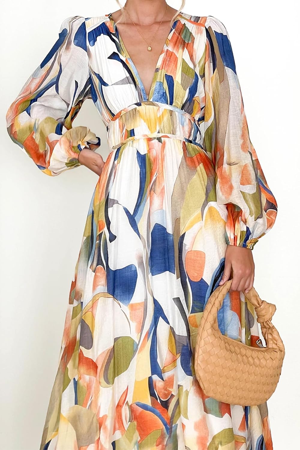 Women's Long Sleeve Floral Maxi Dress 2026 Spring Summer Wedding Guest Dress - Image 2