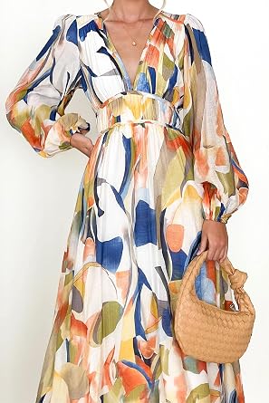 Maxigerui Women's Long Sleeve Floral Maxi Dress 2026 Spring Summer Wedding Guest Dress