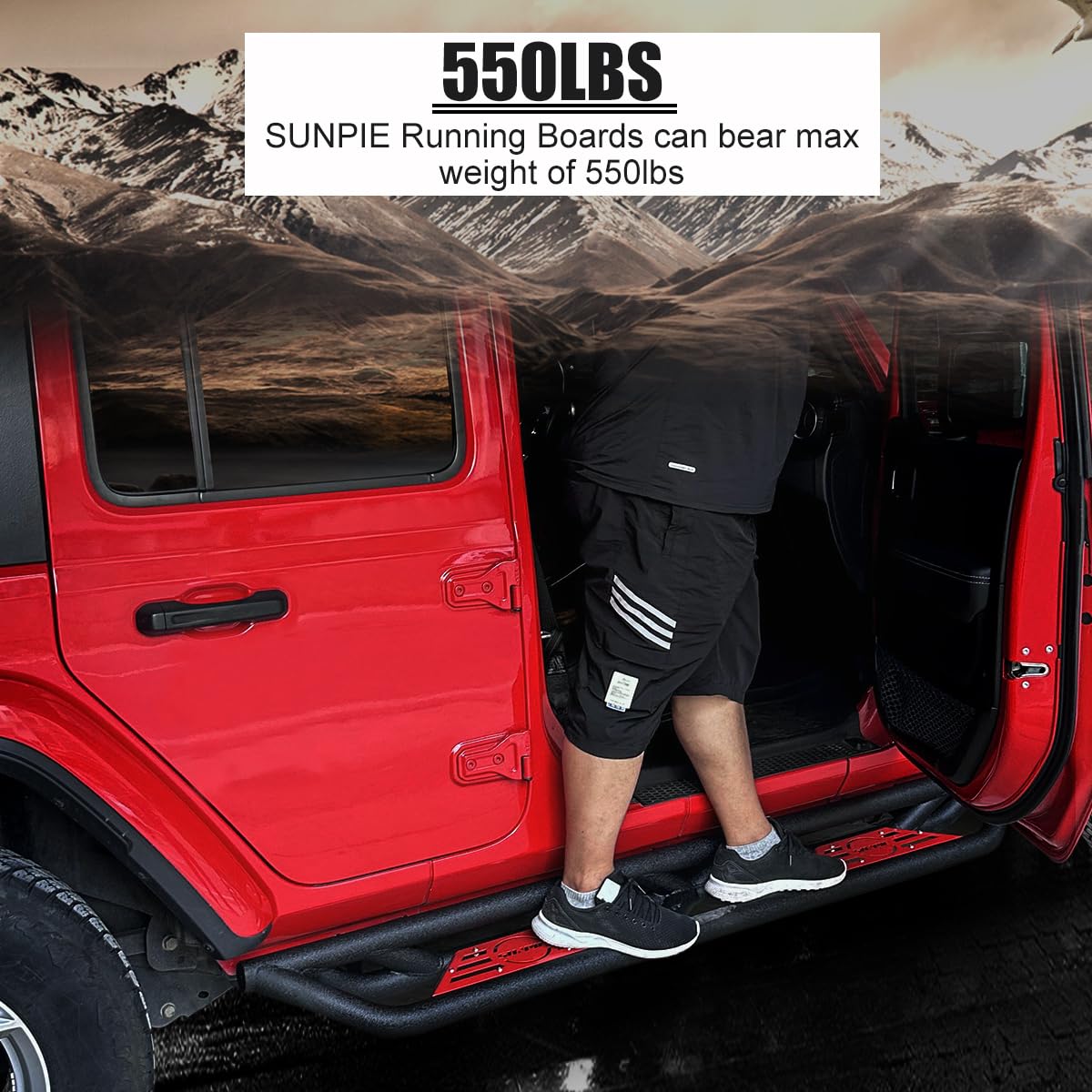 SUNPIE Running Boards for Jeep Wrangler JLU 4 Doors and 4XE 2018