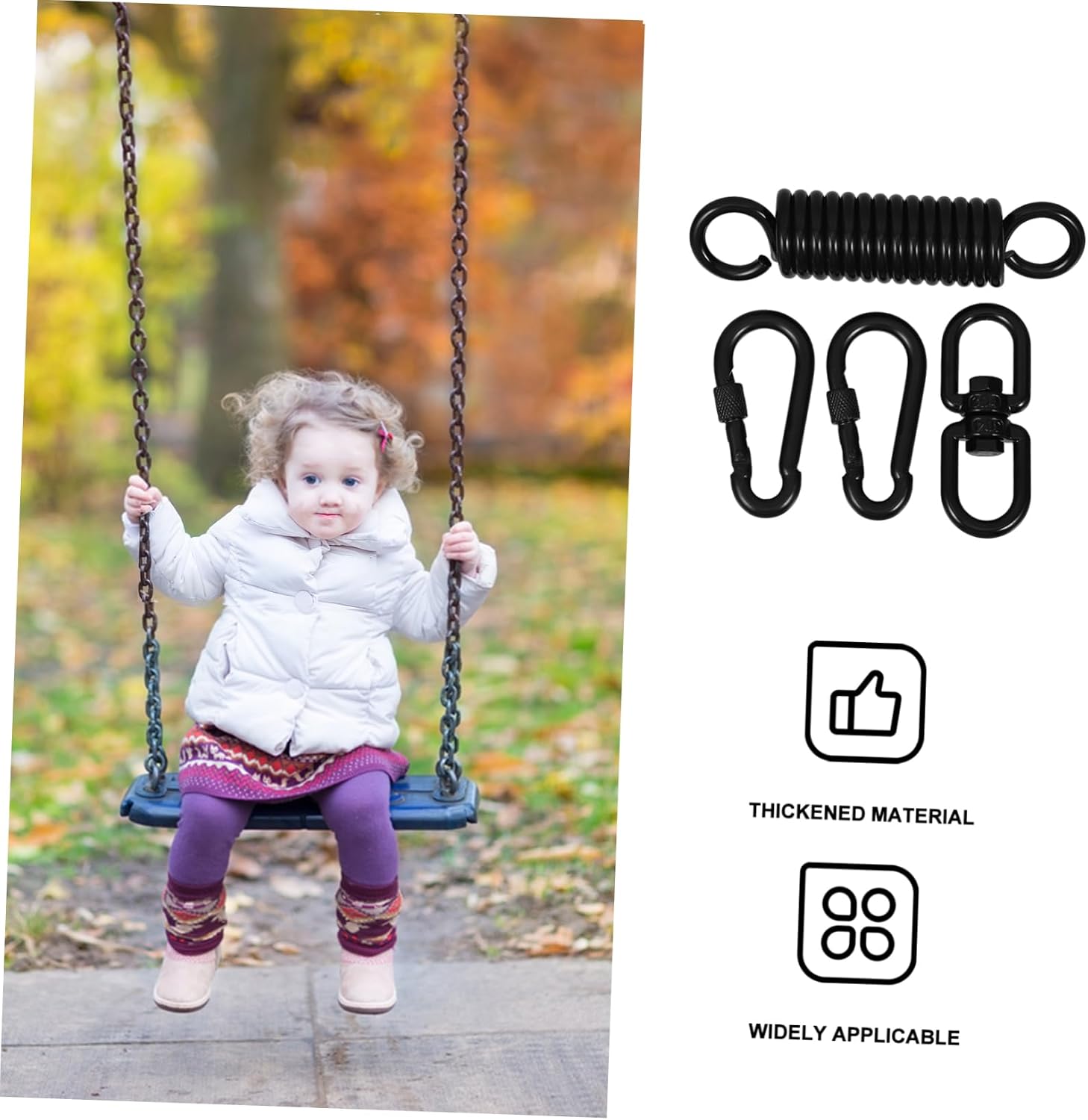 BESPORTBLE 1set Heavy Duty Hammock Chair Hanging Kit Shock Absorbing Spring and Swivel Hanger Hook for Porch Swing Garden and Punching Bags