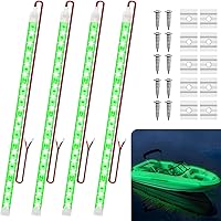 Vista 8 de Tiras de luces LED submarinas para barco marino, 4 piezas de 20 pulgadas, 12V, luces interiores de barco súper brillantes, luces LED marinas