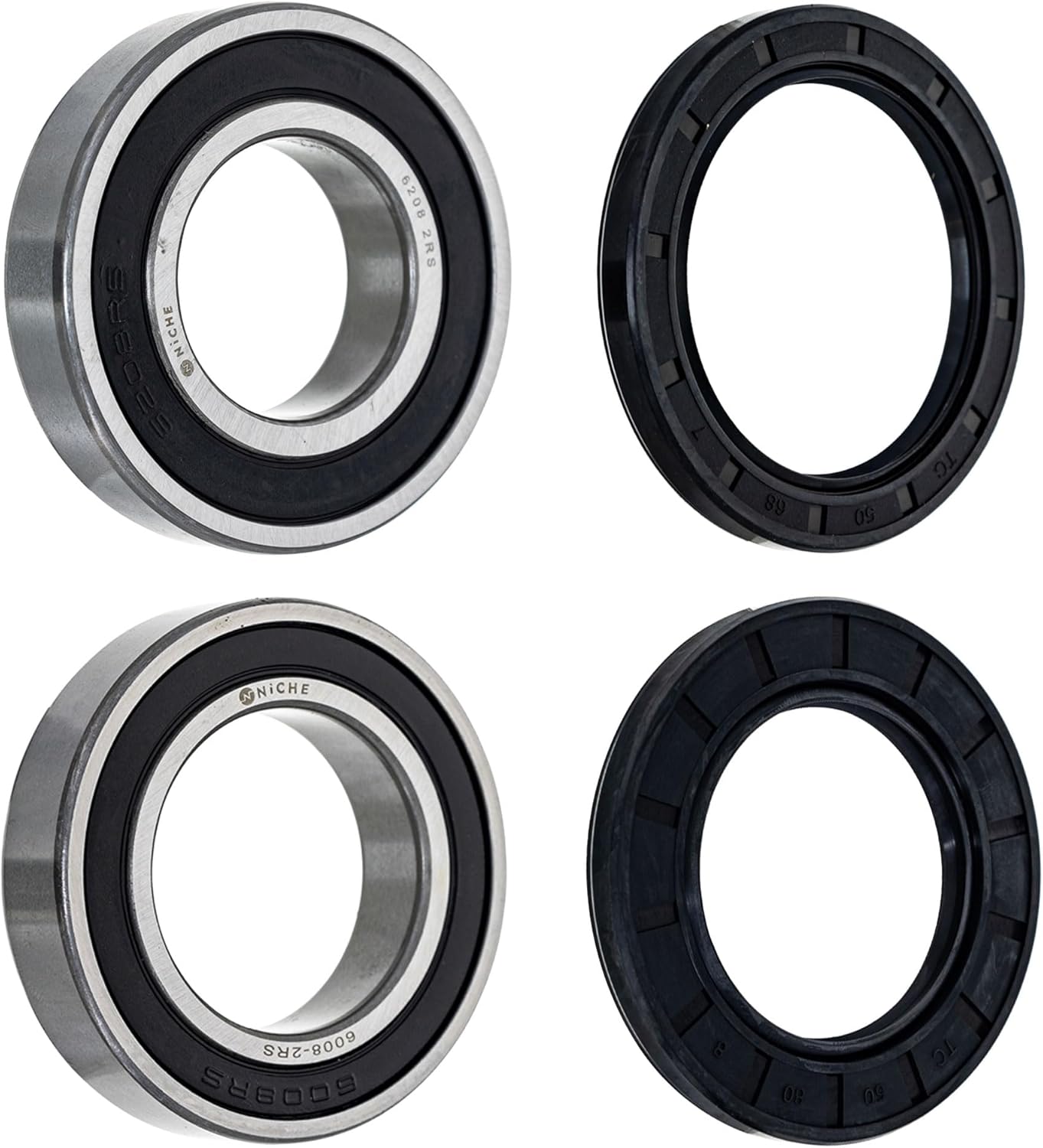 NICHE Wheel Bearing Seal Kit for Suzuki LT-250EF 6008-2RS 6208-2RS