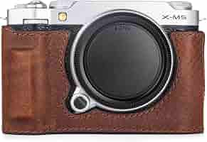 MUZIRI Halbtasche Aus Echtem Leder Für Fujifilm X-M5 – Schutzhülle Im Retro-Design Mit Handgriff & Stativgewinde