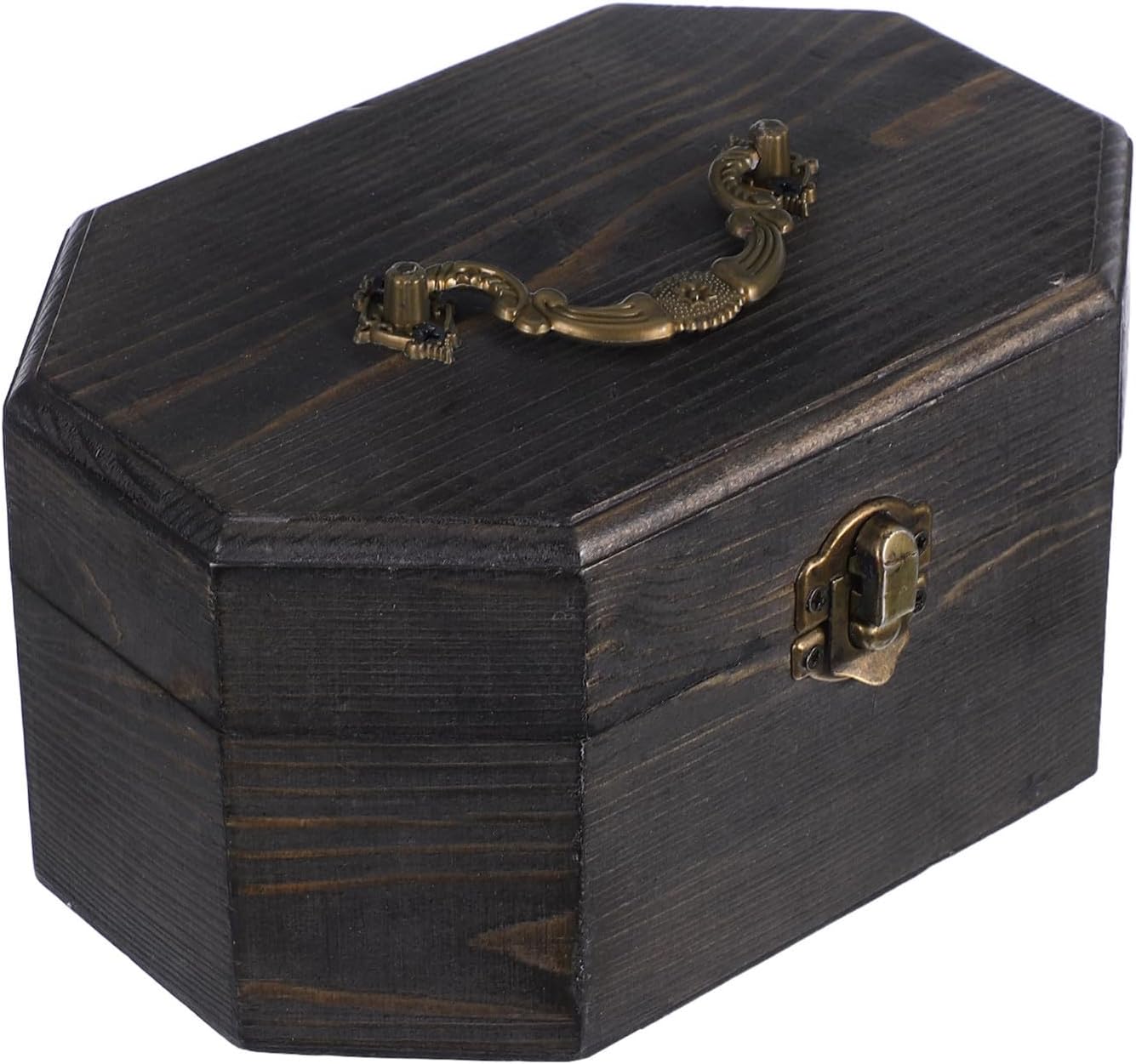 Vintage Wooden Storage Chest for Tea and Jewelry Home Decor