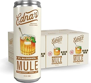 Edna's Mule Non-Alcoholic Sparkling Cocktail – 24-Pack, 12 fl. oz Cans, Whiskey Extract, Alcohol-Free, Premium Mixer