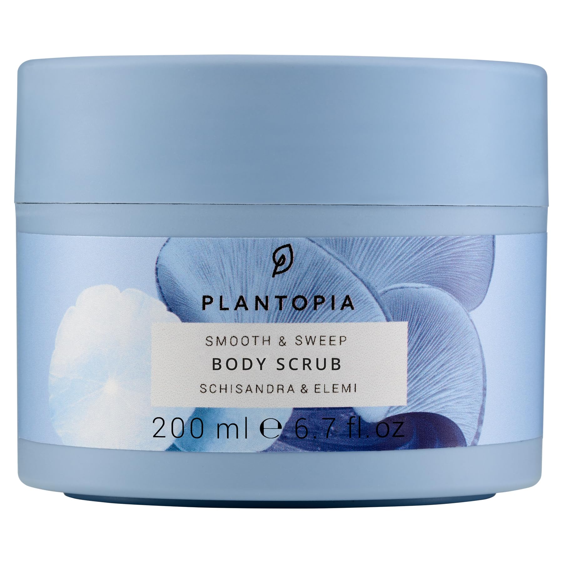 플랜토피아 바디 스크럽 각질 제거제 - 디톡스 효과 핑크 히말라야 솔트 스크럽 - 엘레미 오미자 아로마테라피 에센셜 오일 블렌드 - 비건, 동물 실험을 하지 않음 200ML