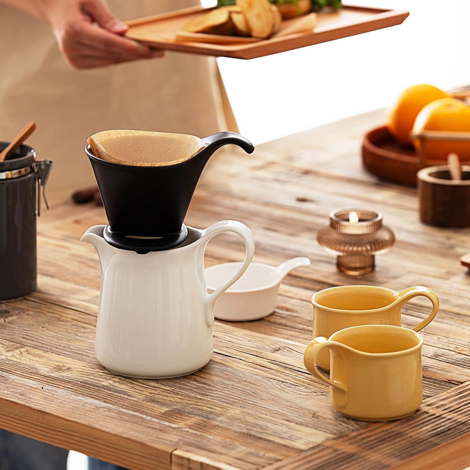 Zero Japan - Bee House Pour Over Coffee Dripper - Lead-Free & Cadmium-Free Ceramic Coffee Maker with Elegant Peek Hole, Drip Cone Brewer Coffee Gifts, Brewing Accessories - Ice Blue, Standard Size