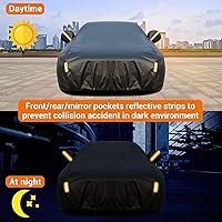 Vista 4 de Tecoom Funda impermeable para todo tipo de clima, resistente al viento, protector de granizo con forro polar y puerta con cremallera, protección