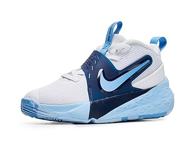 Nike Kids Team Hustle D 12 (Little Kid) Kids Shoes White/University Blue/Psychic Blue : 11.5 Little Kid M, Textile