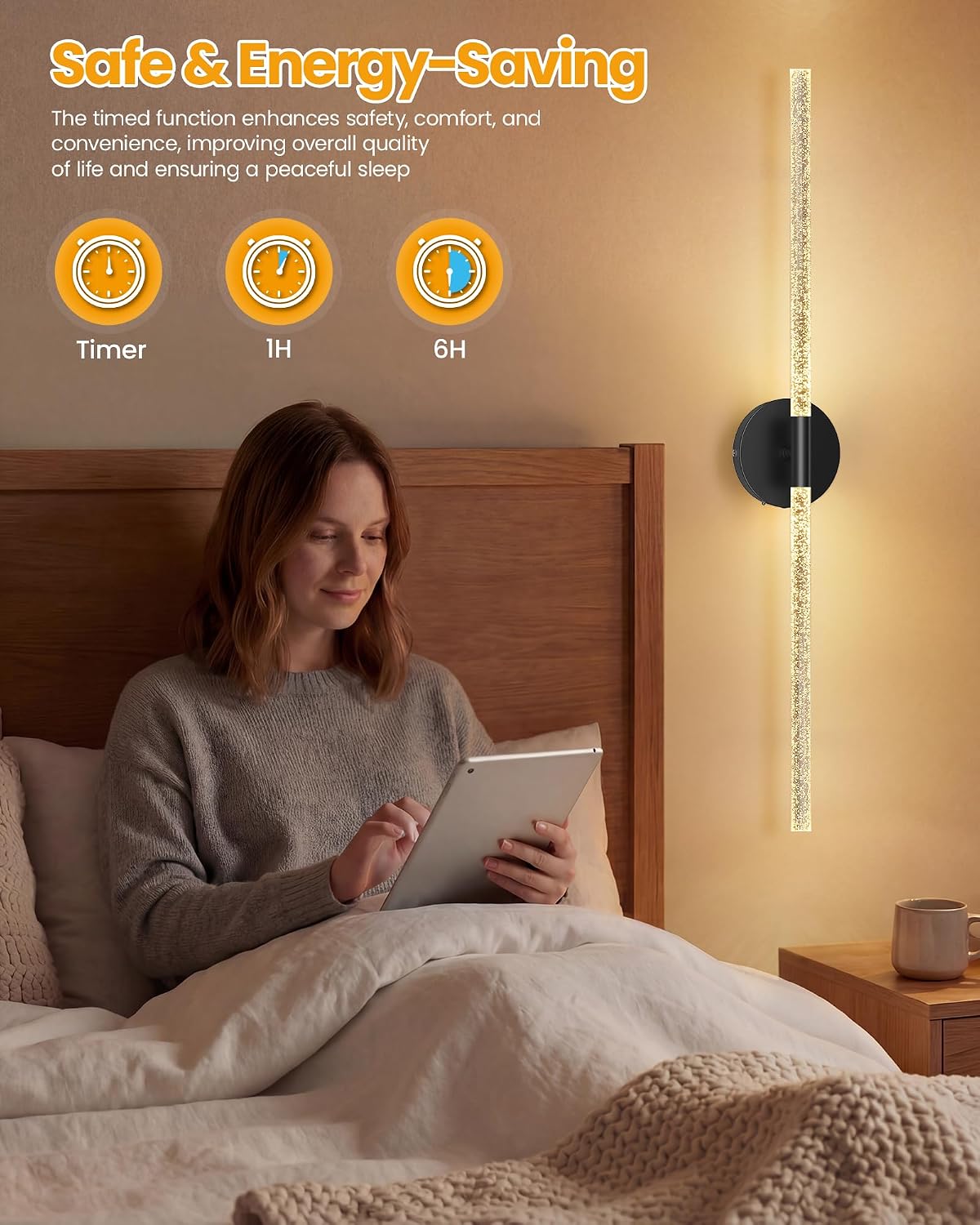 NIORSUN Crystal-Inspired Bubble Battery Operated Wall Sconce Set of 2, 10000mAh 3 Color Temps Rechargeable Wall Lights with Remote, Dimmable Wireless Wall Lamp for Living Room Bedroom