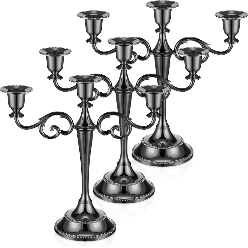 9/mo Finance Dandat 3 Pcs Metal Candelabra Candlestick Holders 10.24