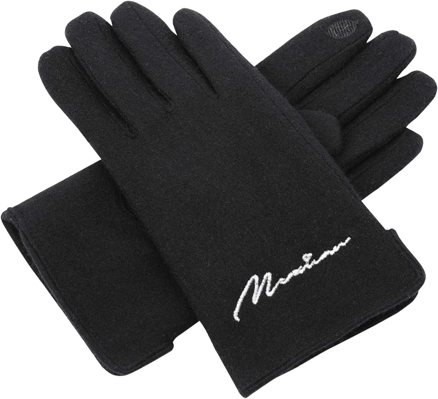 Gloves Winter Warm Gloves, Windproof Full-Finger Sports Gloves, Biking, Driving, Camping, Hiking (Color : Black)