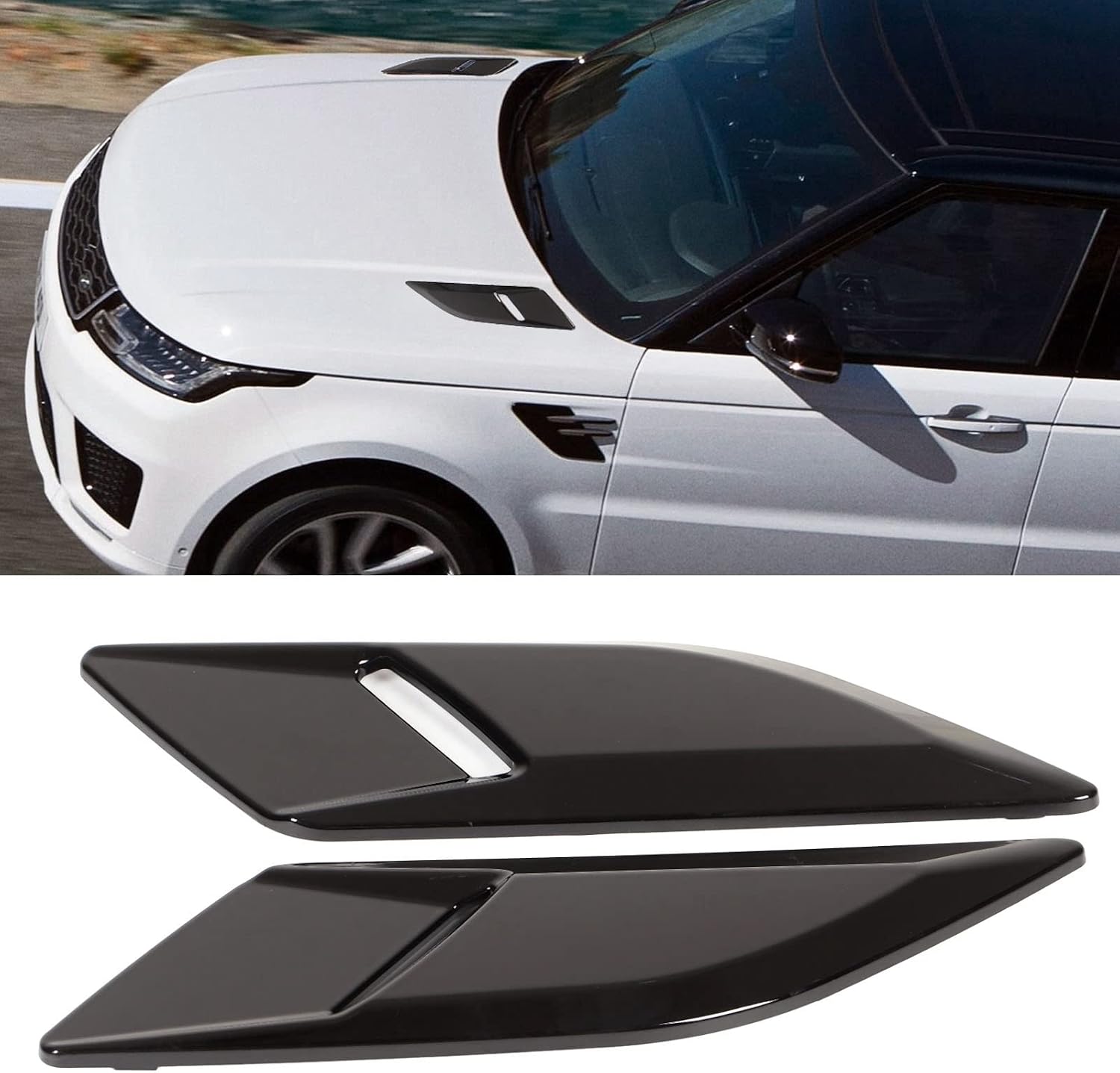 Engine Hood Vent Cover Trim for Cars, Fit for Sport L494 2014-2022, 1 Pair od Hood Air Vent Cover Trims, Car Bonnet Air Outlet Decor Covers (Glossy Black)