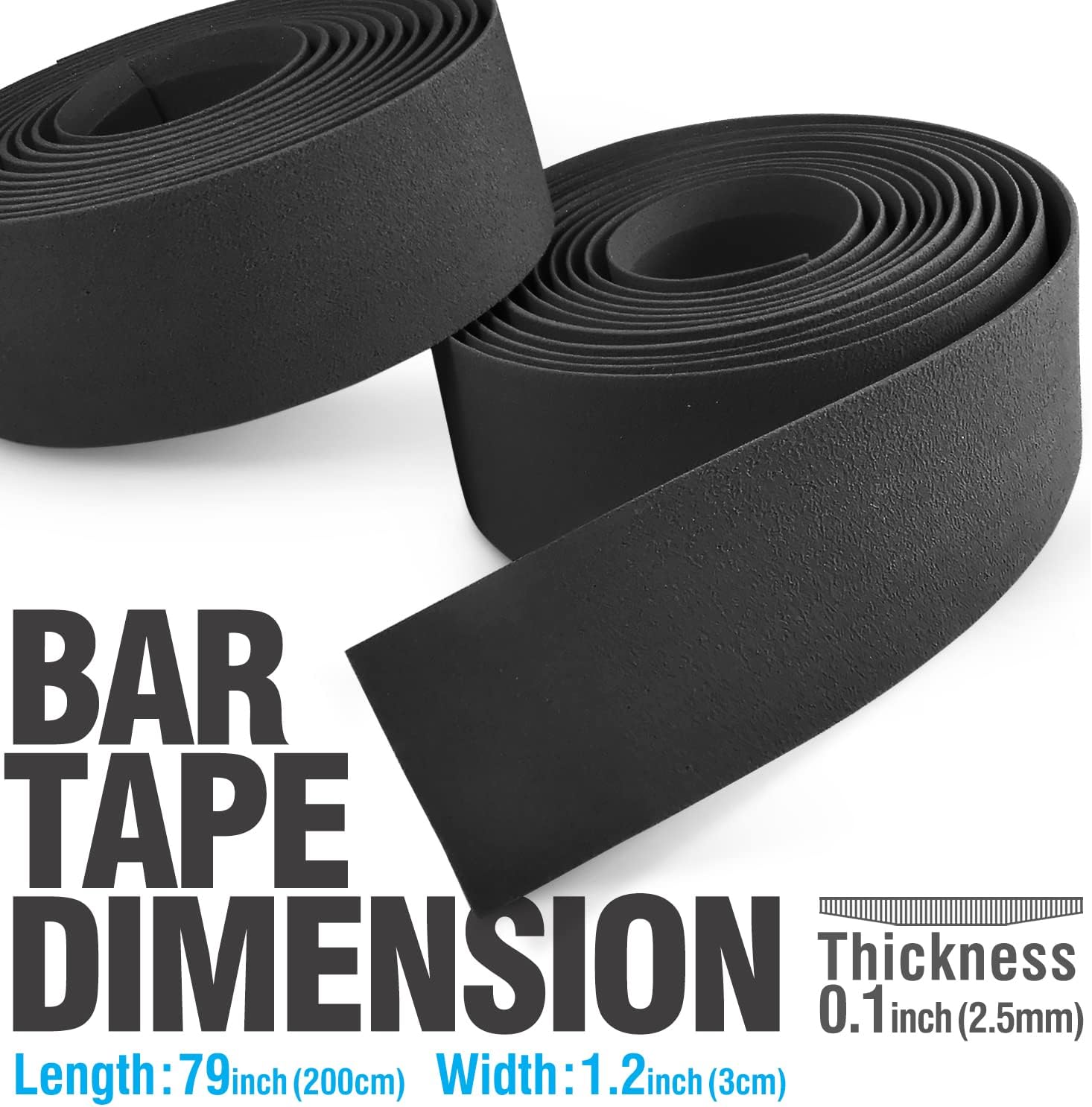 MARQUE Road Bike Handlebar Tape - Road Cycling Bicycle Handle Bar Wrap for Drop Bars with End Plugs - 2PCS per Set