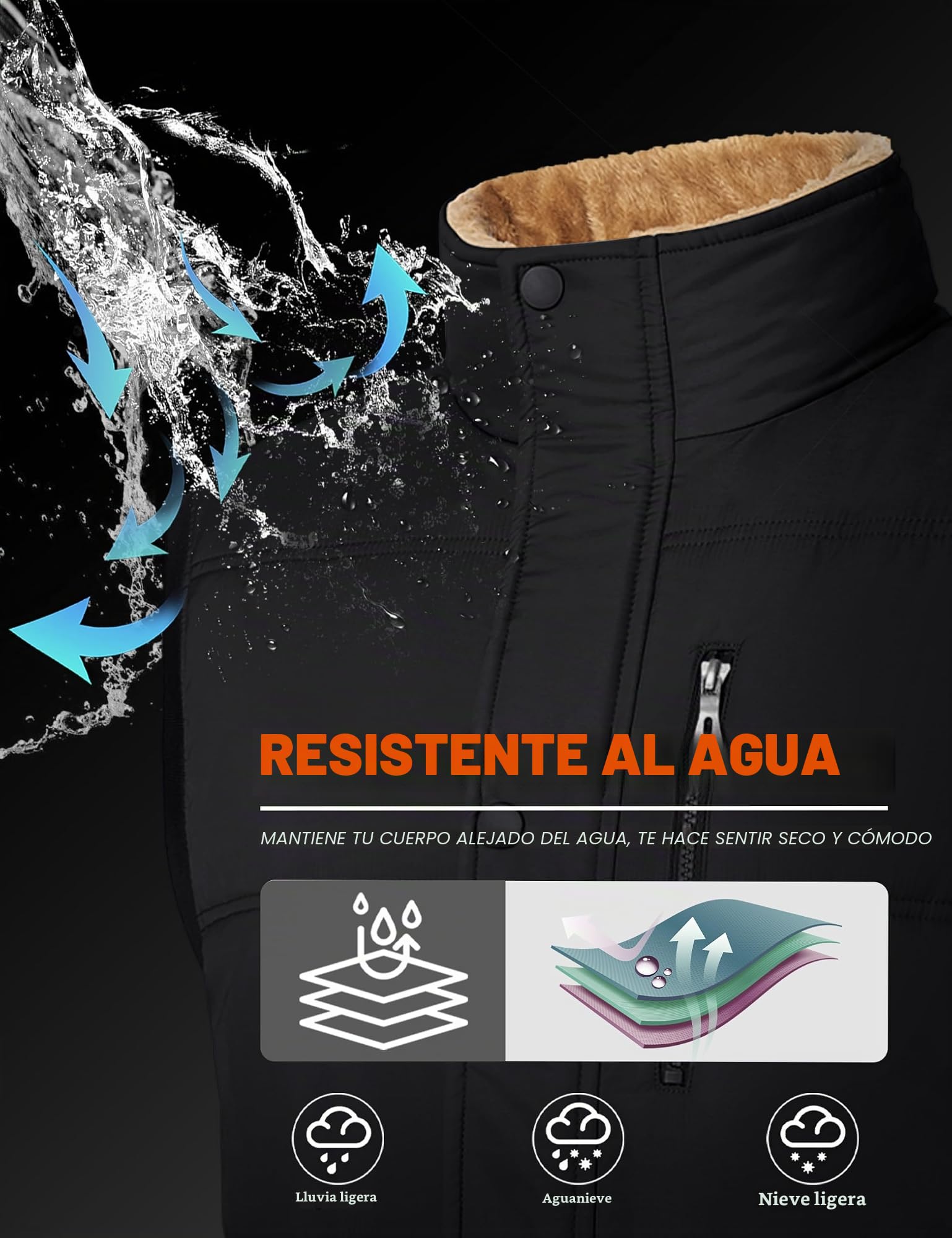MAGCOMSEN Chaleco de invierno para hombre, con forro polar, para el tiempo libre, sin mangas, térmico, cuello alto, con múltiples bolsillos