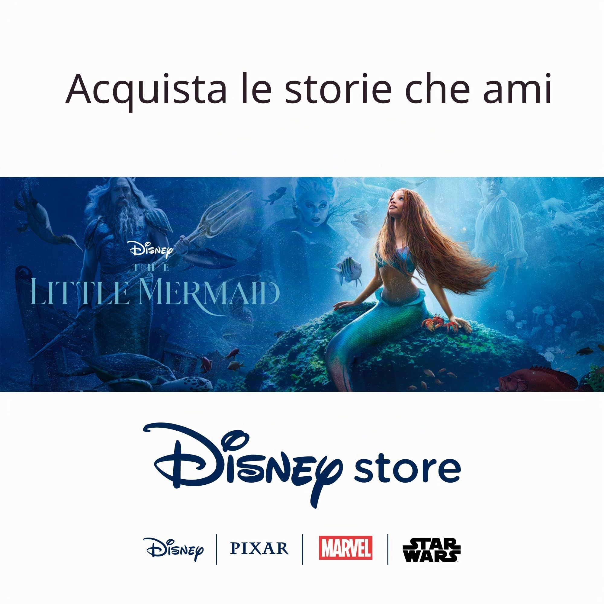 Disney Store Bambola Ufficiale per Bambini Ariel Che Canta, La Sirenetta, 33 cm, la Principessa del Mare con Gambe e Braccia mobili e Capelli realistici - per Bambini dai 3 Anni in su