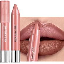 Rose Red Cream Lipstick Crayon for Women, Moisturizing Hydrating Matte Ombre Lip Liner Pencil, Smooth High-Pigment Tinted Lip Color Natural-Looking Non-sticky Retractable Lipstick Daily Wear