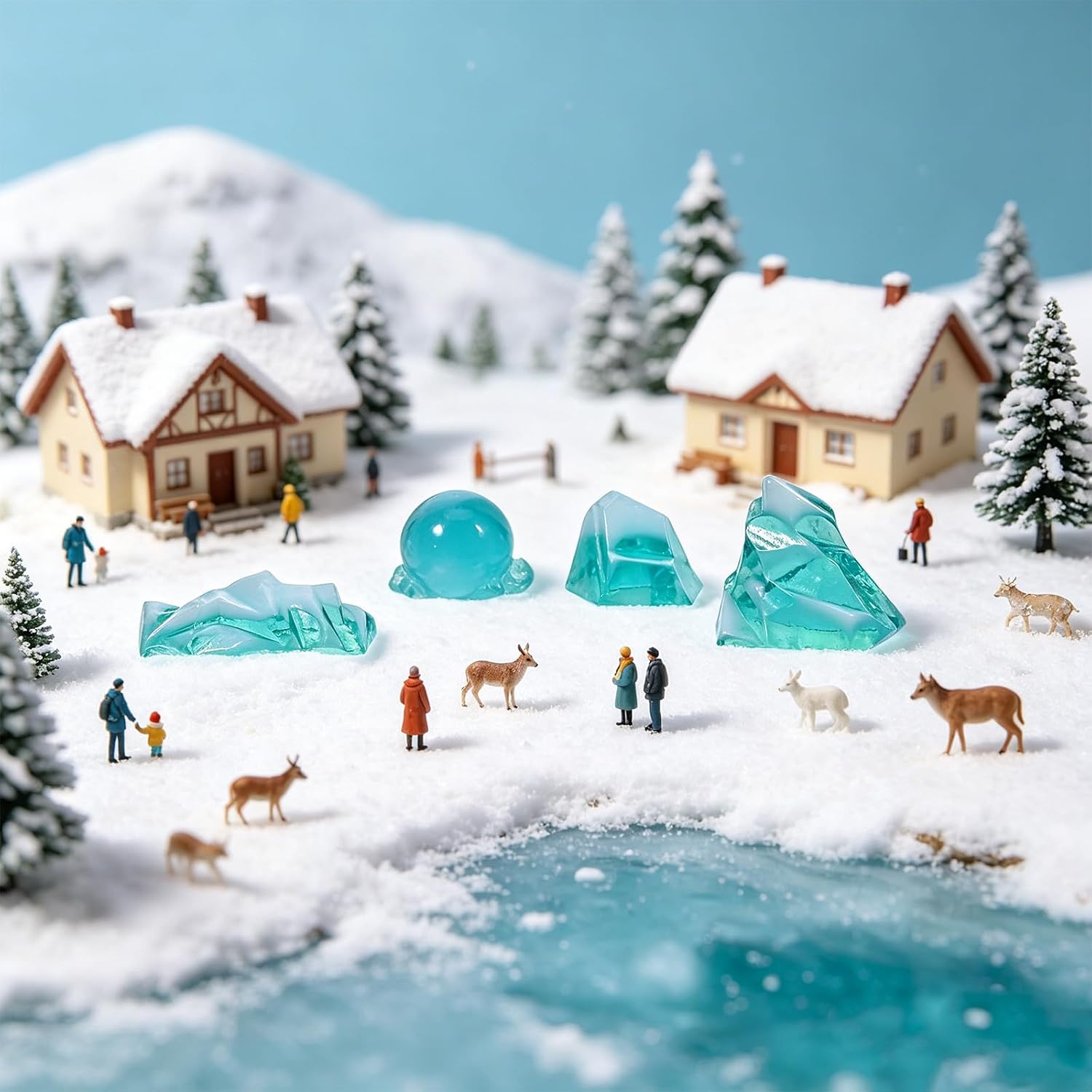 40pcs Resin Iceberg Miniature Faux Ice Rockery Table Decor