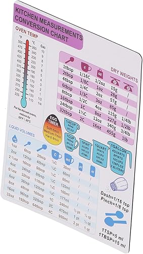 Miniatura 9 de TOPINCN Imanes de hoja de trucos Keto Diet, Tabla de conversión de cocina Peso magnético Temperatura líquida Accesorio de cocina (1 individual)