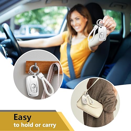 Miniatura 4 de CTRINEWS Funda para llavero BMW con llavero de cuerda trenzada de metal para accesorios BMW, funda suave mejorada para llave clásica BMW Smart