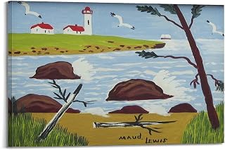 Lighthouse. Yarmouth County by Maud Lewis Painting Art Poster Decorative Painting Canvas Wall Art Living Rooms Bedroom Painting 12x18inch(30x45cm)