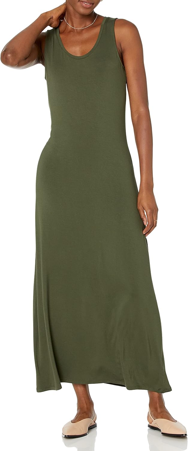 Amazon Essentials Women's Waisted Maxi Dress (Available in Plus Size
