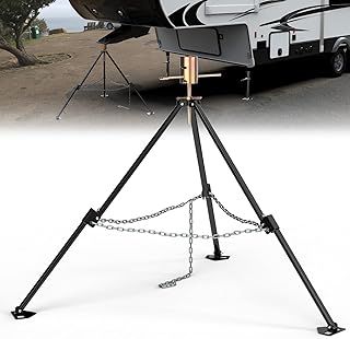 2025 Upgraded 5th Wheel Tripod Stabilizer Jacks for RV Trailer, King Pin Tripod Stabilizer Jack 5000lb Load Capacity, Adjustable Height from 39" to 53", Foldable RV Support Jack