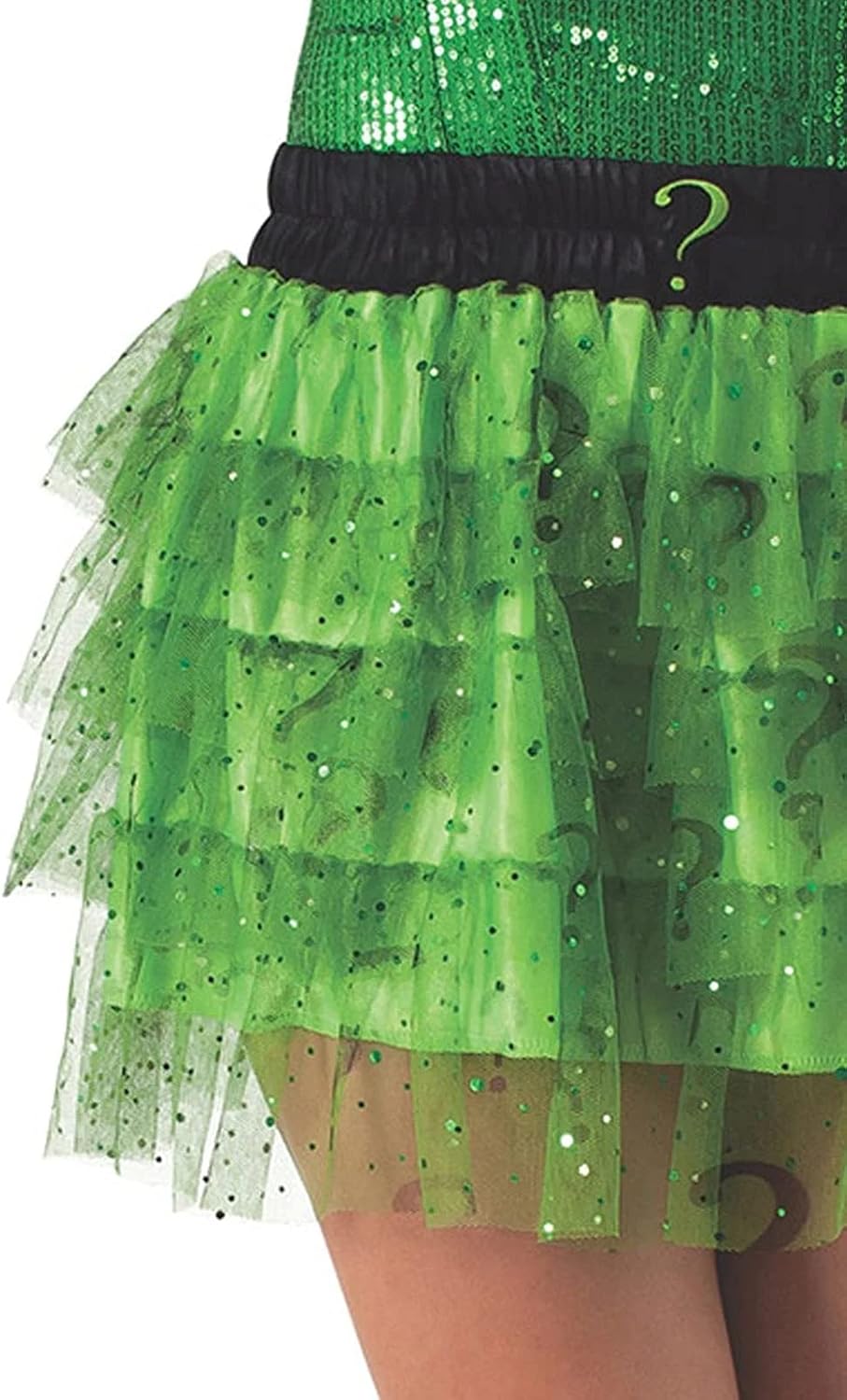 Secret Wishes DC Comics Justice League Superhero Style Adult Skirt with Sequins The Riddler, Green, One Size