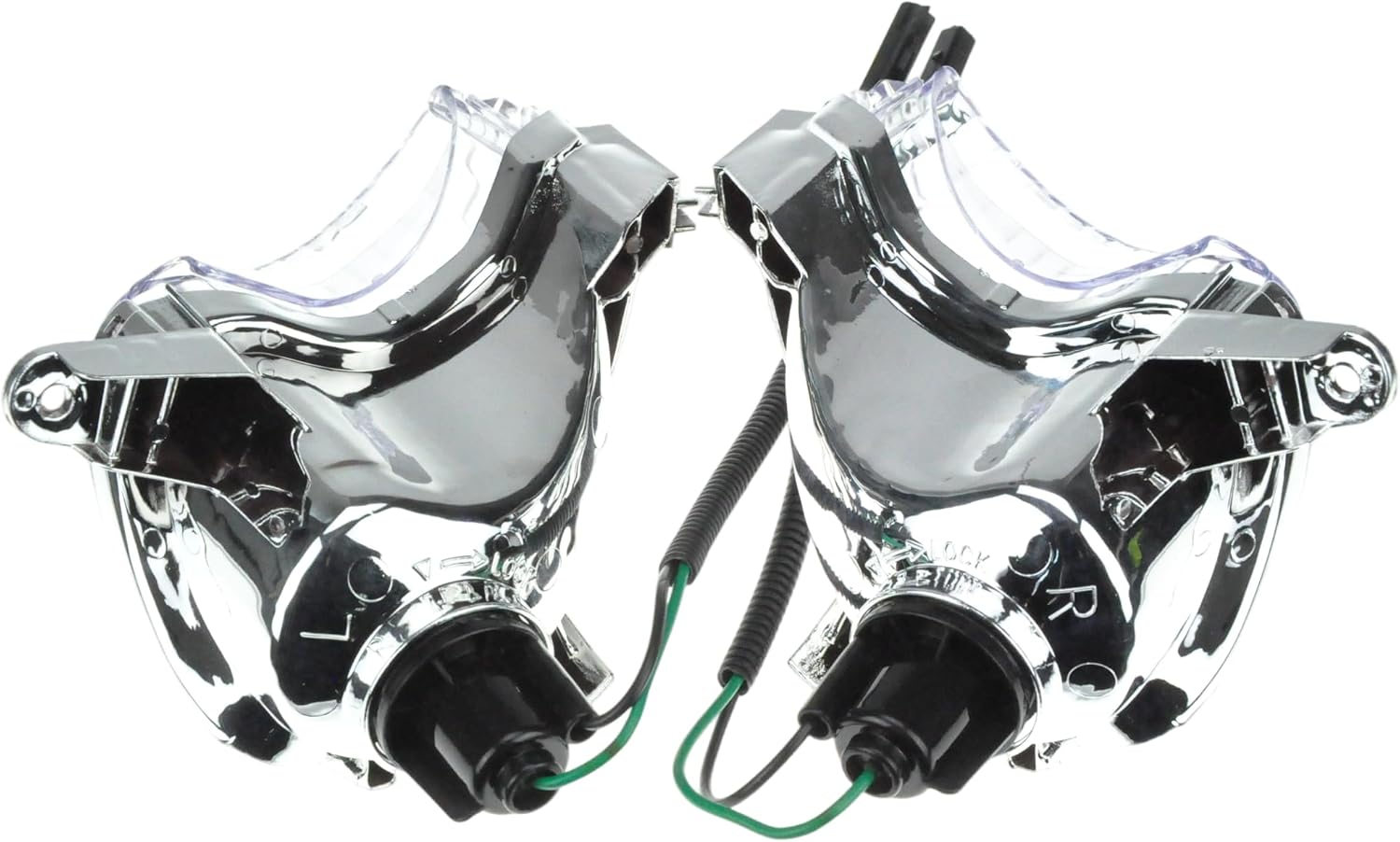 TOPZONE Fit for Suzuki 2008-09-10-11-12-13-14-15-16-17-18-2019 HayaBusa - GSX1300R; Motorcycle Front Turn Signal Idicator Blinker Flasher Light Lamp + Halogen Bulbs (Clear)