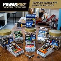 Vista 9 de Power Pro Tornillos de madera para exteriores de alta calidad, tornillos multiusos #10 x 4-1/2 pulgadas para proyectos al aire libre, broca estrella