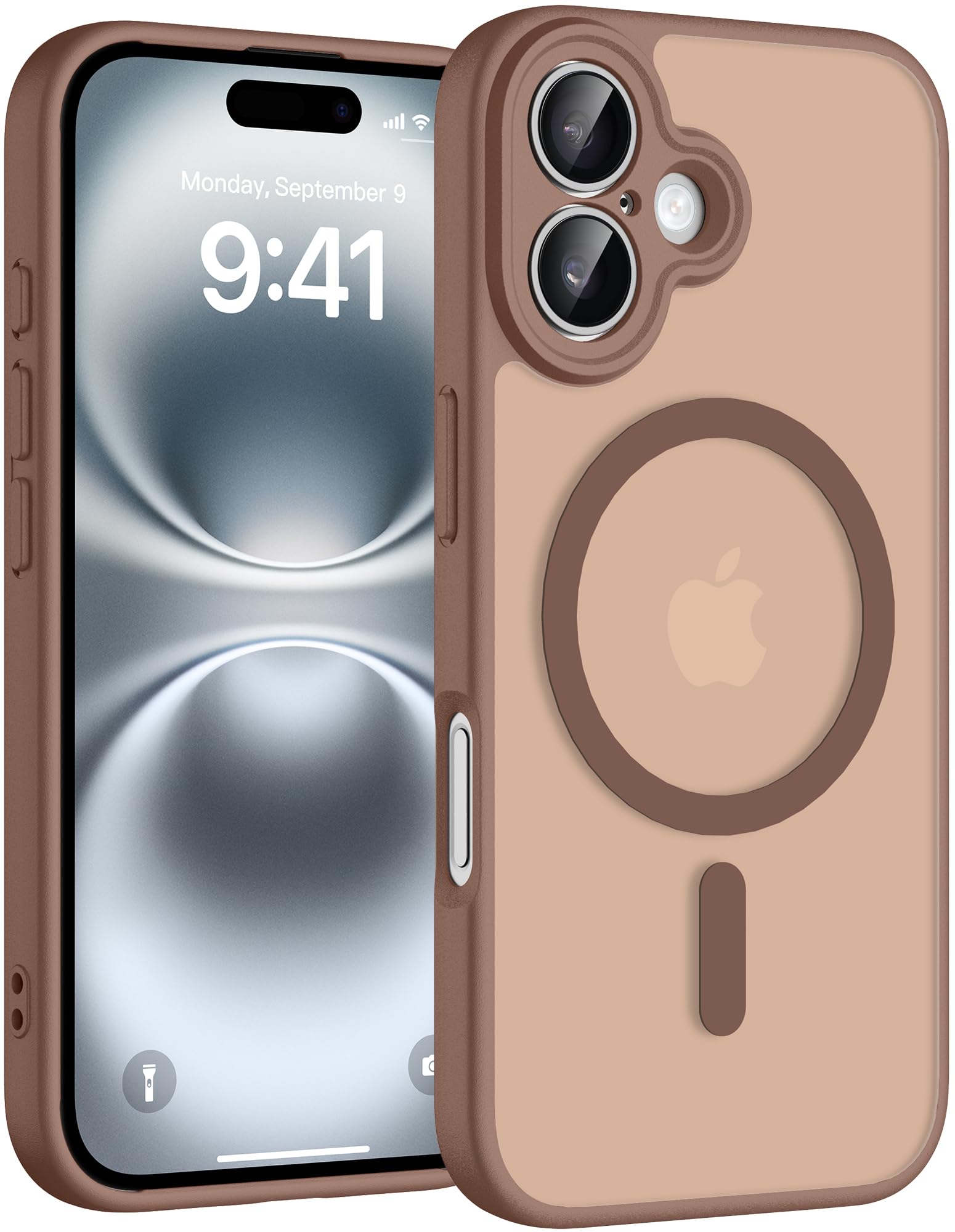 Helssitot Magnetisch für iPhone 16 Hülle, Braun