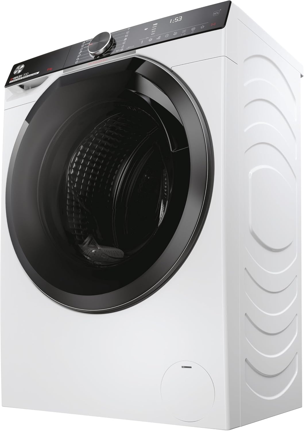 Hoover H-WASH 700 H7W449AMBC-S Lavatrice Slim, 9 Kg, 1400 Giri, Wi-Fi + BLE, Connesso, Auto Care, Steam Care Pro, Classe A, Bianco           [Classe di efficienza energetica A]