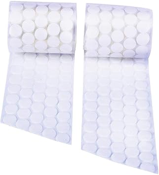 Self Adhesive Dots,1700pcs850 Pairs 0.59 Inch Diameter Strong Sticky Back Hook Nylon, 15mm Loop Strips with Waterproof Glue Tapes, Perfect for School,Office, HomeWhite