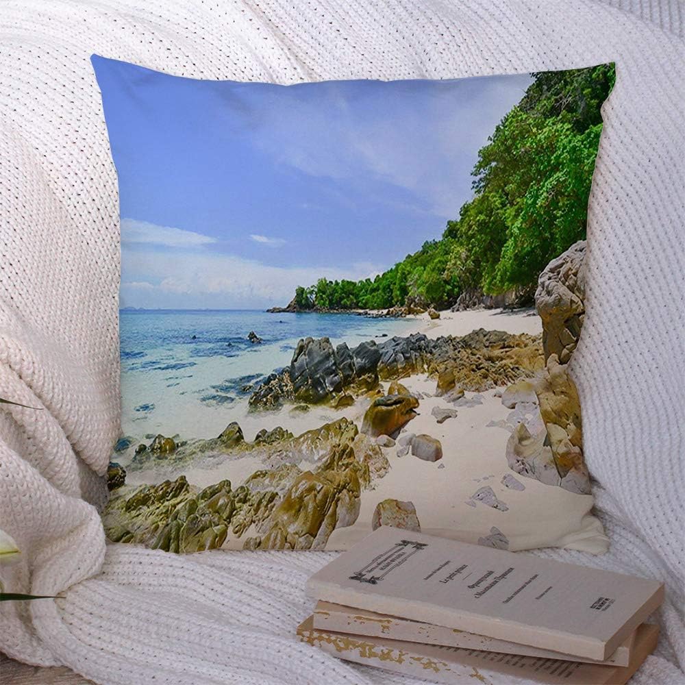 Decorative Throw Pillow Covers Blue Bay Beautiful Seascape