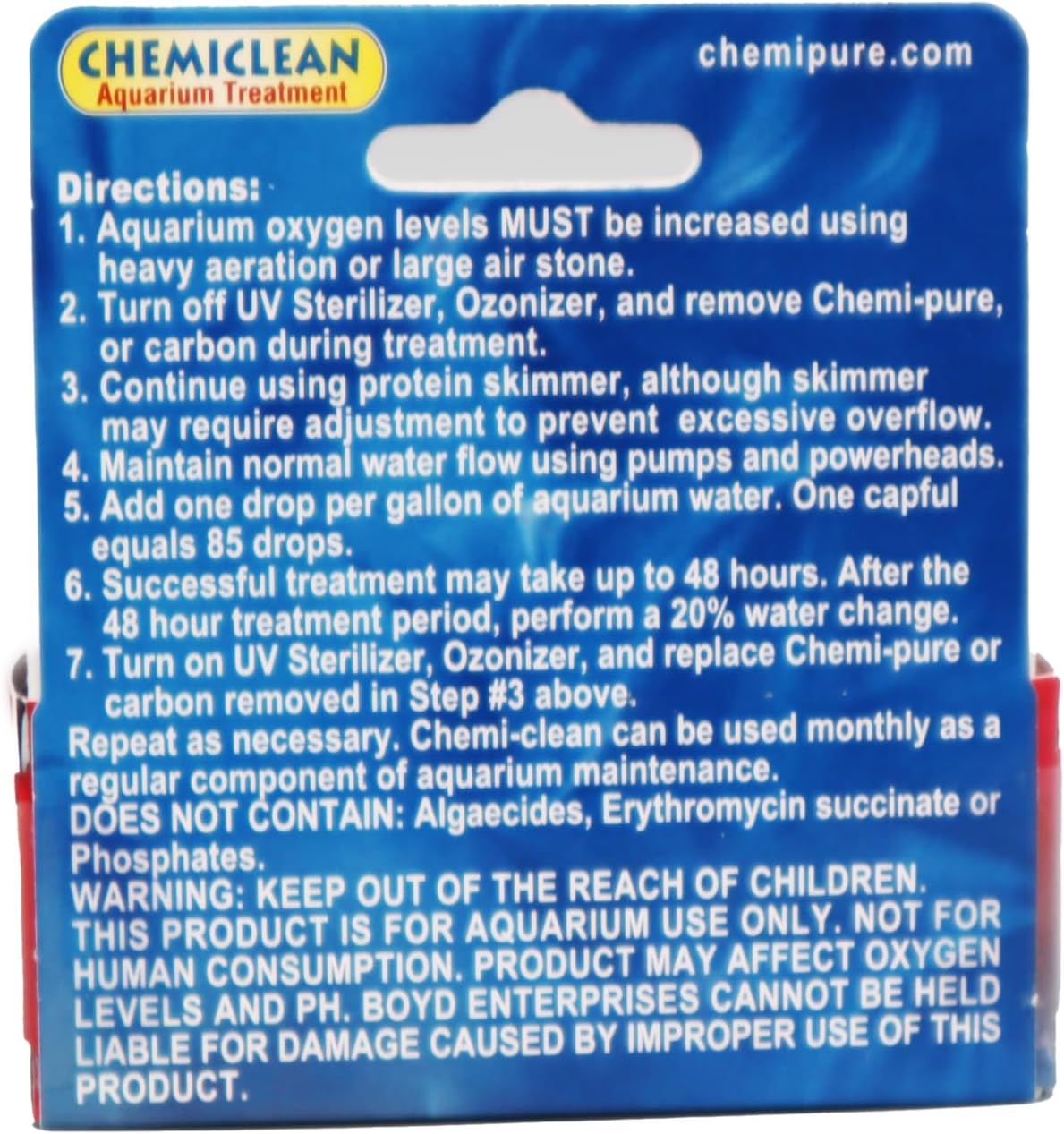 Boyd Chemi-Clean 2oz Liquid Treats up to 720 Gallons - Effective Chemiclean Cyanobacteria for Marine & Freshwater Aquariums, Safe for Fish, Corals & Invertebrates
