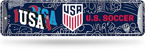 Rico Industries US Soccer Metal Street Sign 4" x 15" Home Décor - Bedroom - Offi