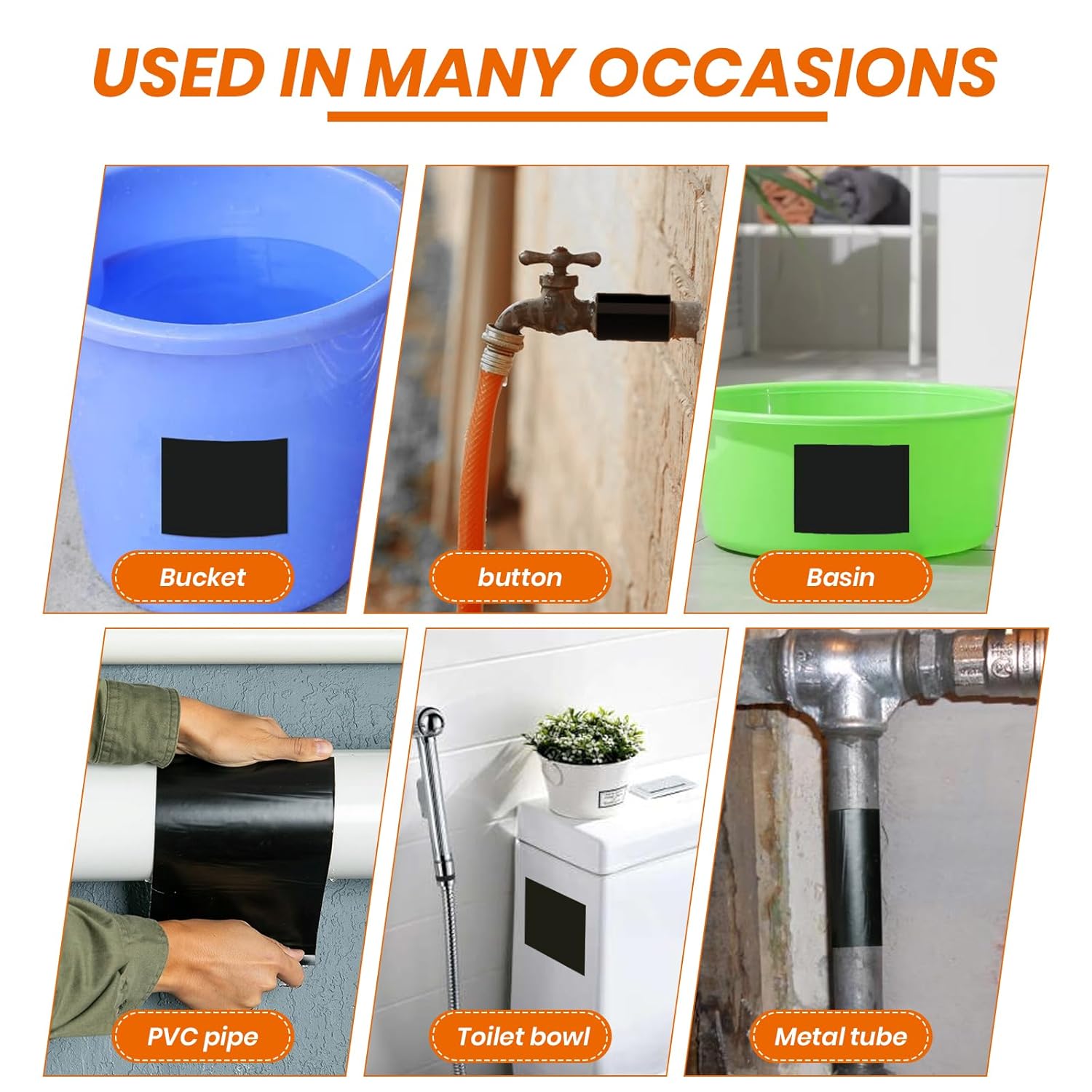 LLPT Waterproof Patch and Seal Tape 4” x 13 Ft Extra Thick Adhesive Layer UV Resistant Backing Permanent Bond Instant Seals for Repairing Gaps Holes Cracks Tears Black (PST62110BK4)