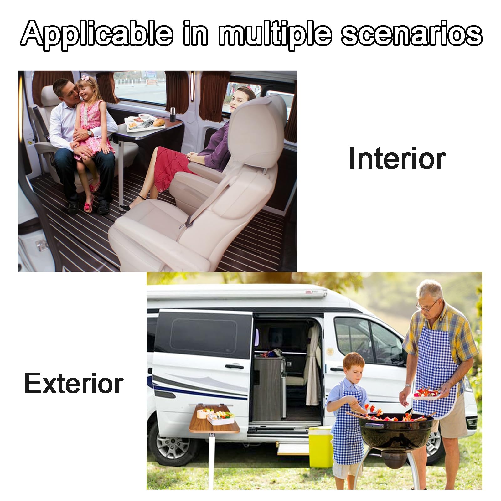 Tavolo Camper Camper Pieghevole Roulotte Camper Kit di Guide per Tavolo con Gambe Pieghevoli Staccabile per Camper e Camper(Color:Gray-2)
