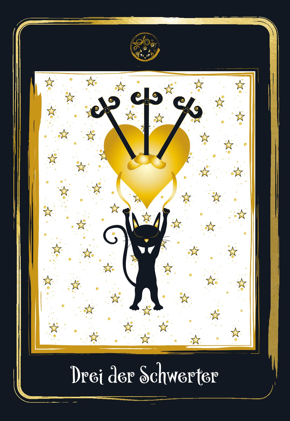 Golden Black Cat Tarot - Hochwertige Stülpdeckelschachtel mit Goldfolie: 78 Karten mit Golddruck und Booklet: 96 Seiten (Katzen Tarot, Tier Tarot)