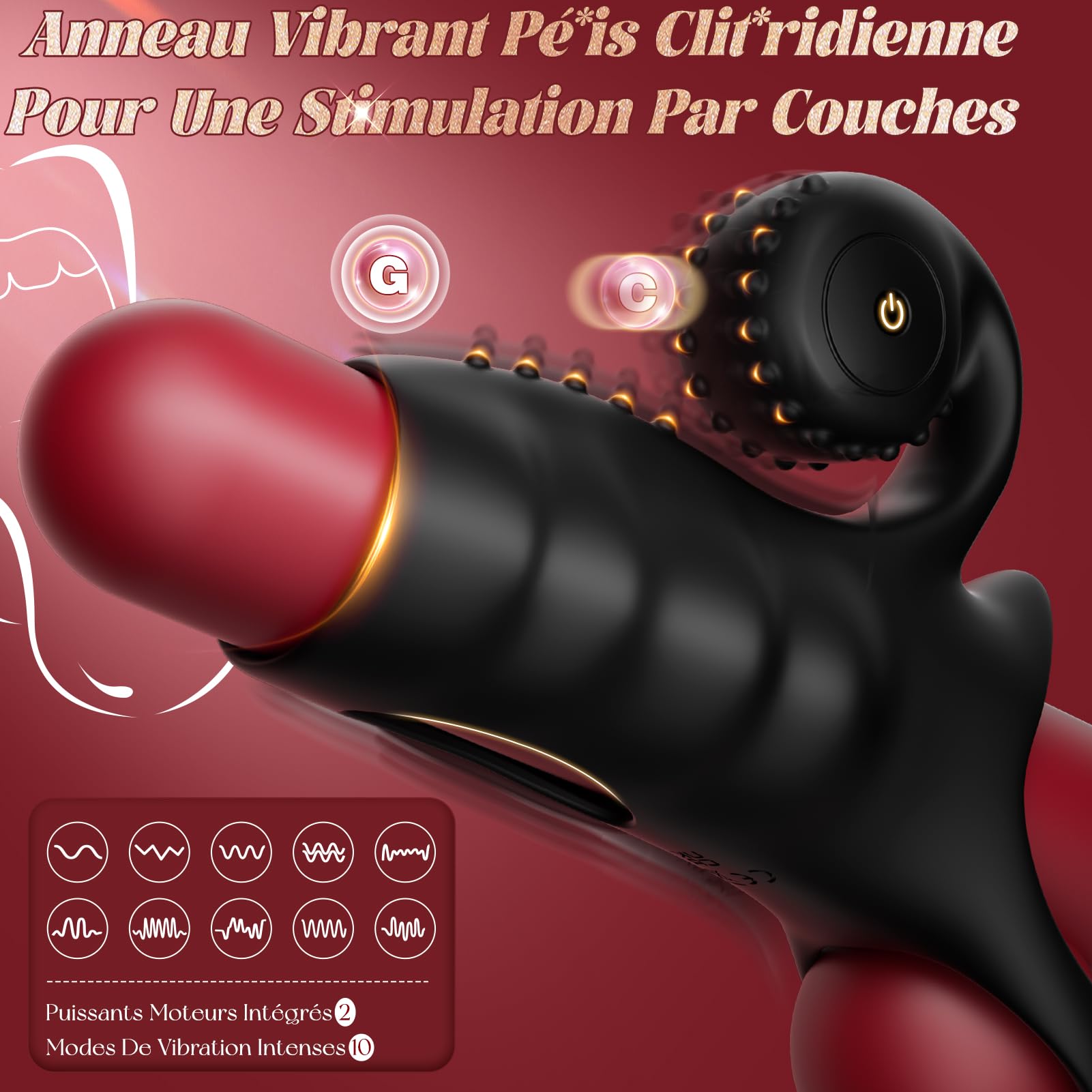 Anneau Vibrant Pénis Clitoridienne Sextoyse Couple Plaisir 4en1 Anneau Penien - Anneau Homme Sextoyse Femme Clitoridienne 9Modes Gaine Penis Agrandir Son Pénis Jouet Sexuelle Adulte Couple Sex Toys