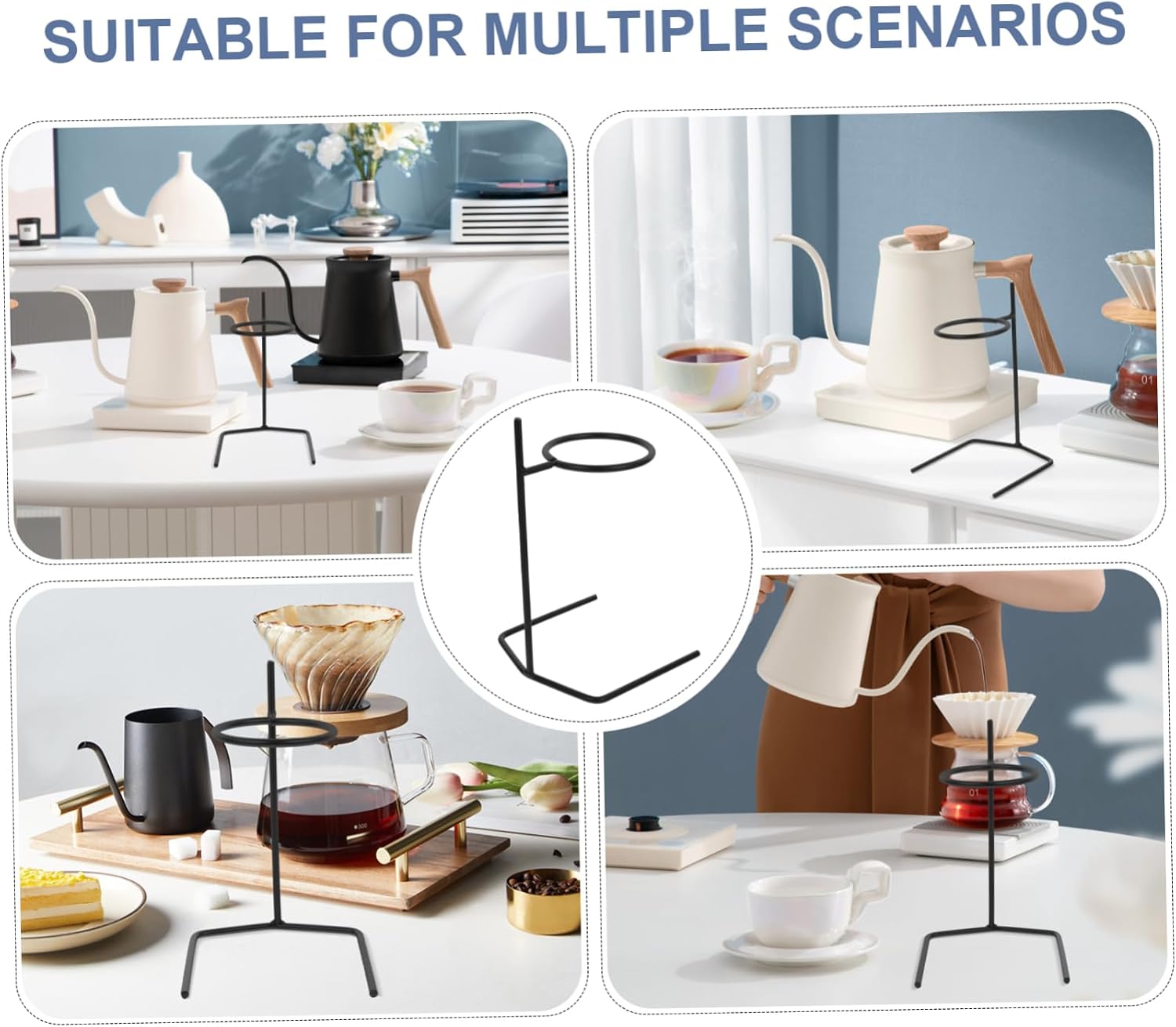 Household Coffee Dripper Stand Black Brewing Holder for Manual Coffee Filter Decorative Station Easy Assembly for Home Use